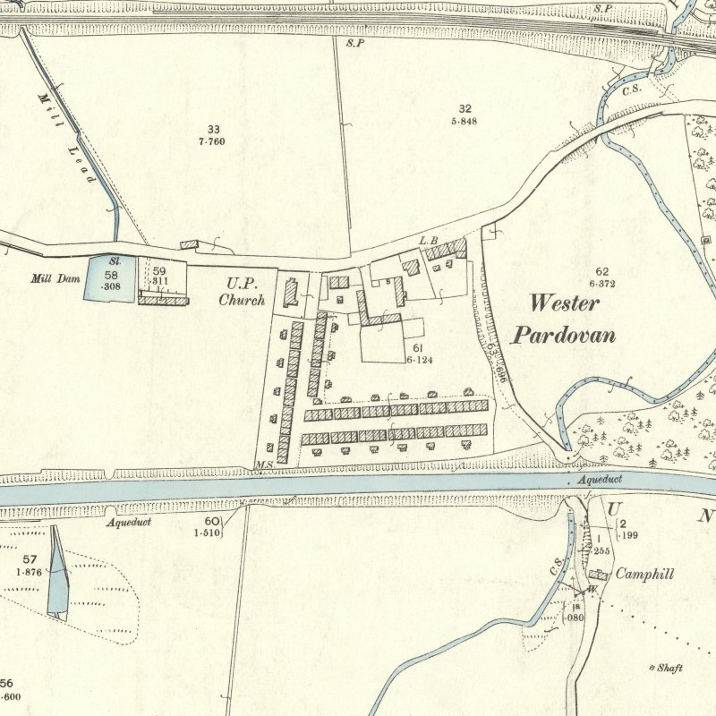 Wester Pardovan Rows - 25" OS map c.1897, courtesy National Library of Scotland