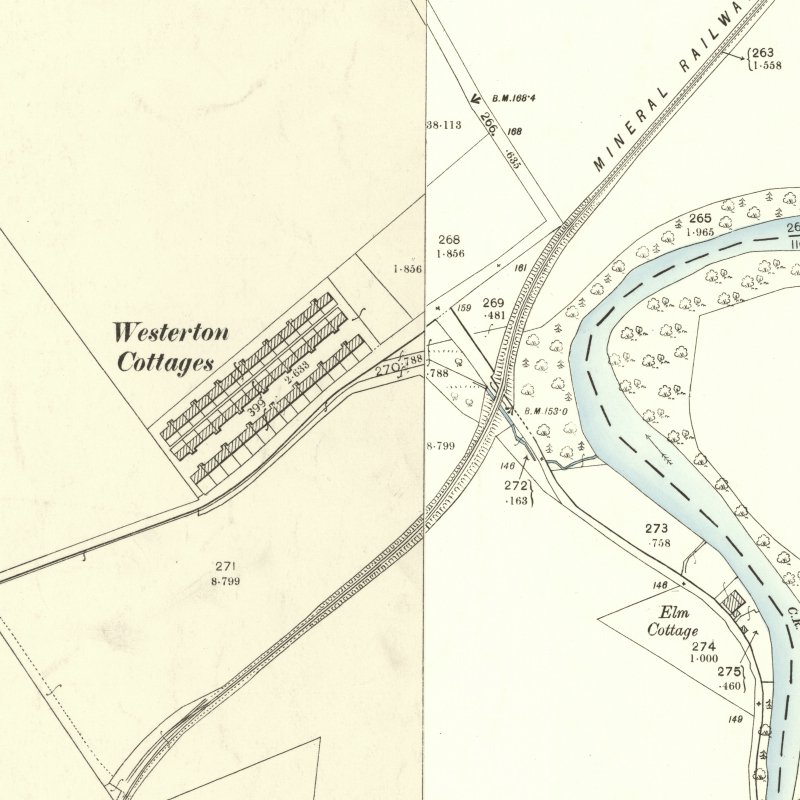 Westerton Cottages - 25" OS map c.1896, courtesy National Library of Scotland